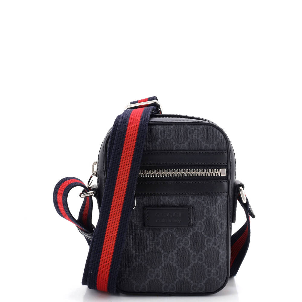Gucci Web Strap Front Zip Messenger Bag #260867G83B - Picture 1 of 7